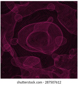 Vector pattern of geometric shapes. Mosaic banner. Geometric stylish fashion red and pink mesh background with place for your text. 3d triangle background