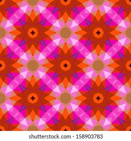 Vector pattern with geometric shapes in retro style of 1970s Colorful mosaic texture for hipster party invitation background, web, print, summer fall fashion, Christmas gift wrapping paper, home decor