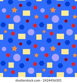 Vector pattern geometric, shapes, pattern, star, circle, triangle, oval, rectangle, lines, wave