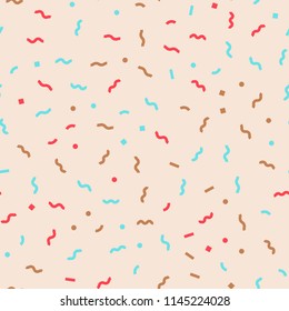Vector pattern. Geometric simple figures. Seamless template for fabric, scrapbooking, packaging