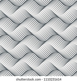 vector pattern with geometric waves. Endless stylish texture. Ripple monochrome background. pattern is on swatches panel.