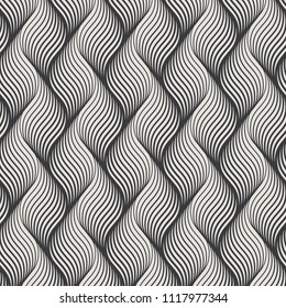 vector pattern with geometric waves. Endless stylish texture. Ripple monochrome background. pattern is on swatches panel.