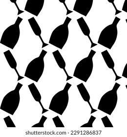 Vector pattern of glasses and glasses. Black on a white background. Minimalism. Bar, cafe, restaurant, alcohol, dishes, shop, holidays. Packaging of goods and gifts, fabric, tablecloth, wallpaper.