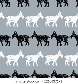 Vector pattern of goats silhouettes