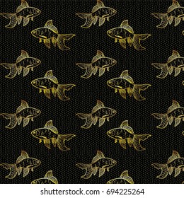 Vector pattern with goldfish