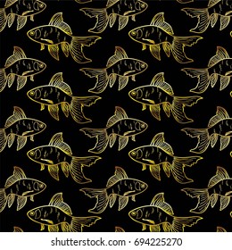 Vector pattern with goldfish
