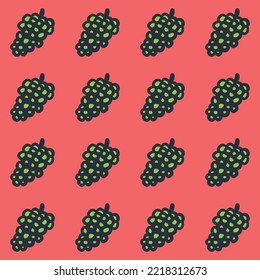 Vector pattern with grapes. Food print. Grapes seamless pattern. Fruit. Decorative background for wrapping fabric.