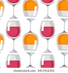 vector pattern grapes, leaves, glass, wine