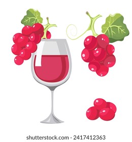 Vektormuster Trauben, Blätter, Glas, Wein