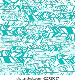 Vector  pattern of graphic feathers
