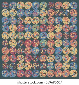 vector pattern of graphic images of the circles. Handmade. Vanguard. It can be used for packaging, invitations, greeting cards, textiles, fabrics, etc.