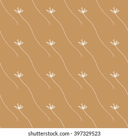 Vector pattern with grass. Floral decor. Original floral seamless background. Perfect for wallpaper, wrapping paper, textile, package design.