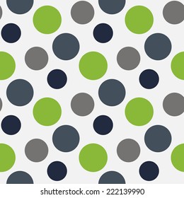 Vector Pattern with green ,grey polka dots