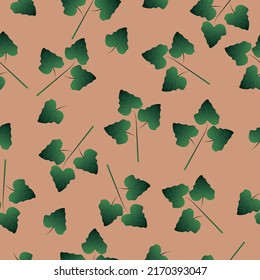 Vector pattern of green ivy leaves. High quality vector illustration.
