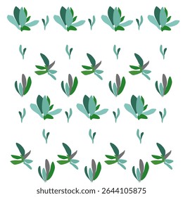 Patrón de Vector de hojas verdes de una planta herbácea del Polígono. Sentimiento de verano de la naturaleza. Tierra trenzada con hojas. Para el diseño ecológico de textiles, embalaje, fondos.