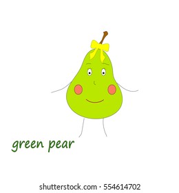 vector pattern with green pear