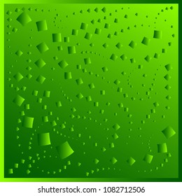 Vector pattern from green rhombuses on a green background. For tissue paper or for the decoration of natural products.