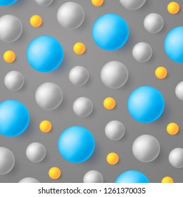 Vector pattern grey abstract background colored balls. EPS 10