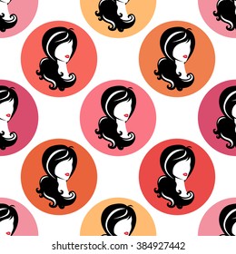 Vector pattern. Hair and face beauty.