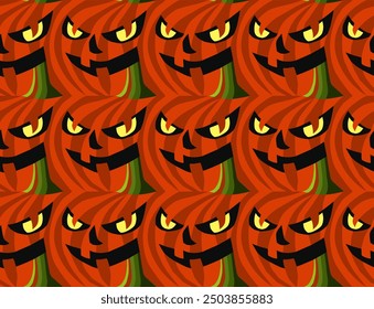 Vector pattern for Halloween. Pumpkin, Bright cartoon pattern for Halloween.