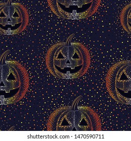 Vector pattern of halloween pumpkins for your party.