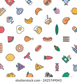 Vector Pattern with Halloween, Seamless Background.