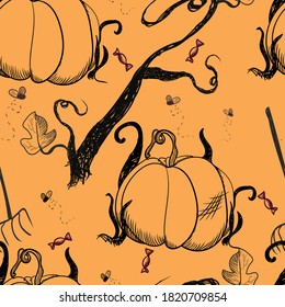 vector pattern halloween theme pumpkin