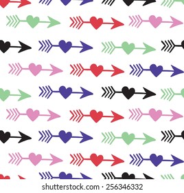 Vector pattern with hand drawn arrows. Doodle background for your design.