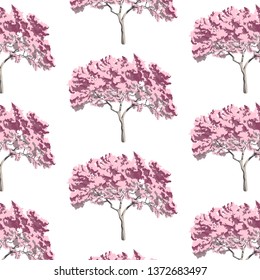 Vector pattern with hand drawn illustration of sakura isolated. Template for card, poster. banner, print for t-shirt, pin, badge, patch.
