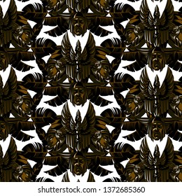 Vector pattern with hand drawn illustration of sculpture made in art deco style isolated. Template for card, poster. banner, print for t-shirt, pin, badge, patch.