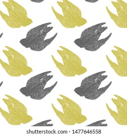 Vector pattern with hand drawn illustration of swift bird isolated. Template for card, poster. banner, print for t-shirt, pin, badge, patch.