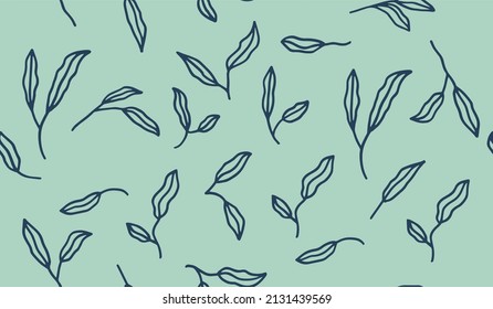 Vector pattern of hand drawn plants