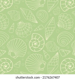 Vector pattern with hand drawn seashells. Beautiful marine design elements, perfect for prints and patterns.