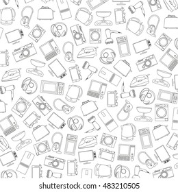 vector pattern hand  drawn icons home appliances