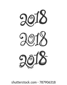 Vector pattern handwritten figures 2018. 
