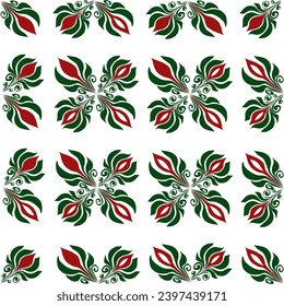 vector pattern of handwritten flower shapes, pattern for paper and fabric, vector on white background