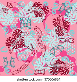 Vector pattern. Hearts.