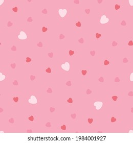 Vector pattern with hearts. Pink endless background for  print posters, greeting card, wrapping.