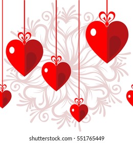 Vector pattern with hearts for valentine day. 