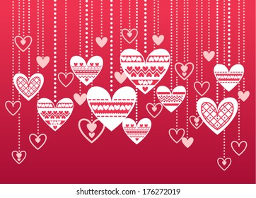 Vector pattern hearts. Valentines day background
