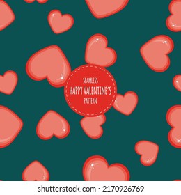 vector pattern - hearts for Valentine's Day in cartoon style.