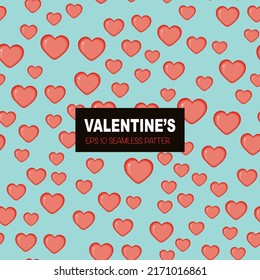 vector pattern - hearts for Valentine's Day in cartoon style.