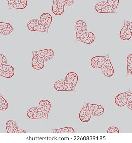Patrón vectorial con corazones. Día de San Valentín. Imagen vectorial de alta calidad.