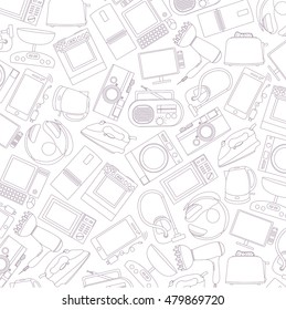 vector pattern of home electronic appliances