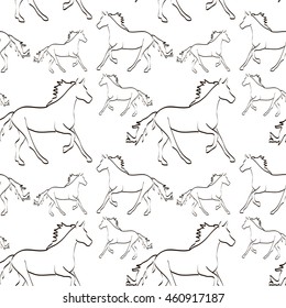 Vector pattern with horses (1)