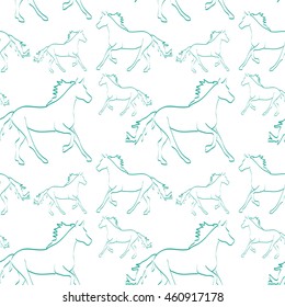 Vector pattern with horses (3)