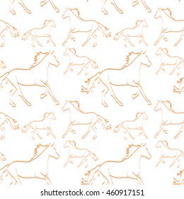 Vector pattern with horses (9)