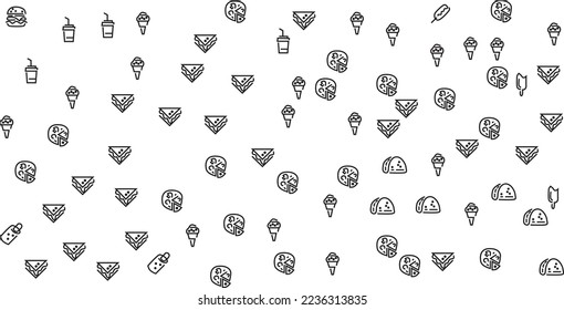 vector pattern icon food hand draw line 