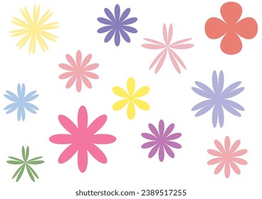 Vector pattern illusration daisy flowers background. Pretty floral pattern for print. Flat design vector.