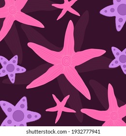 Vector pattern illustration with coral background. Illustration for greeting cards, posters, banners and placards